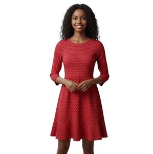 Elegant Red Polka Dot Dress